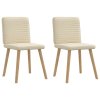 vidaXL Jídelní židle 2 ks krémové textil