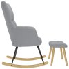 vidaXL Houpací křeslo s podnožkou světle šedé textil
