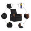 vidaXL Elektrické masážní polohovací křeslo černé textil