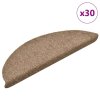 vidaXL Schodové rohože samolepicí 30 ks 56 x 17 x 3 cm béžové půlkulaté