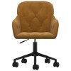 vidaXL Otočná kancelářská židle hnědá samet