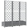 vidaXL Zahradní truhlík s treláží světle šedý 120 x 40 x 121,5 cm PP