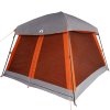 vidaXL Rodinný stan pro 6 osob šedý a oranžový nepromokavý
