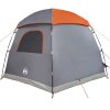 vidaXL Rodinný stan Igloo pro 6 osob, šedý a oranžový, vodotěsný