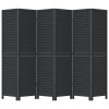 vidaXL Paraván 6dílný černý masivní dřevo pavlovnie