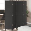 vidaXL Paraván 4dílný černý masivní dřevo pavlovnie