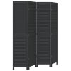 vidaXL Paraván 4dílný černý masivní dřevo pavlovnie