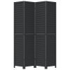 vidaXL Paraván 4dílný černý masivní dřevo pavlovnie
