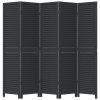 vidaXL Paraván 5dílný černý masivní dřevo pavlovnie