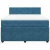 vidaXL Box spring postel s matrací modrá 140 x 190 cm samet