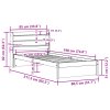 vidaXL Rám postele s čelem 75 x 190 cm masivní borovice