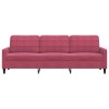vidaXL 3místná pohovka vínová 210 cm samet