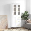 vidaXL Skříň highboard bílá 69,5 x 34 x 180 cm kompozitní dřevo