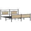 vidaXL Kovový rám postele bez matrace dub sonoma 183 x 213 cm