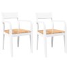 vidaXL Jídelní židle 2 ks bílé masivní dřevo gumové