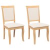 vidaXL Jídelní židle s polštáři 2 ks přírodní masivní dřevo gumové