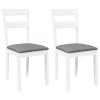 vidaXL Jídelní židle s polštáři 2 ks bílé masivní dřevo gumové