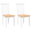 vidaXL Jídelní židle 2 ks bílé masivní dřevo gumové