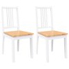 vidaXL Jídelní židle 2 ks bílé masivní dřevo gumové