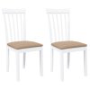vidaXL Jídelní židle s polštáři 2 ks bílé masivní dřevo gumové