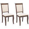 vidaXL Jídelní židle s polštáři 2 ks Hnědá masivní dřevěná guma