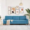 vidaXL 3místná pohovka modrá 210 cm samet