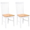 vidaXL Jídelní židle 2 ks bílé masivní dřevo gumové