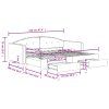vidaXL Válenda s přistýlkou a zásuvkami černá 90 x 200 cm samet