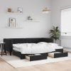 vidaXL Válenda s přistýlkou a zásuvkami černá 90 x 200 cm samet