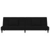 vidaXL 2místná rozkládací pohovka se 2 polštáři černá samet