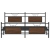 vidaXL Kovový rám postele bez matrace hnědý dub 183 x 213 cm