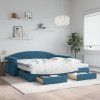 vidaXL Válenda s přistýlkou a zásuvkami modrá 100 x 200 cm samet