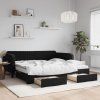 vidaXL Válenda s přistýlkou a zásuvkami černá 100 x 200 cm samet