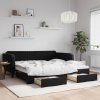 vidaXL Válenda s přistýlkou a zásuvkami černá 100 x 200 cm samet
