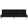 vidaXL 2místná rozkládací pohovka se 2 polštáři černá samet