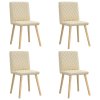 vidaXL Jídelní židle 4 ks krémové textil