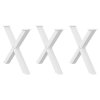 vidaXL Nohy k jídelnímu stolu ve tvaru X, 3 ks, bílé, 90 x (72-73) cm, ocel
