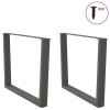 vidaXL Nohy k jídelnímu stolu ve tvaru V, 2 ks, antracitové, 100 x (72-73,3) cm, ocel