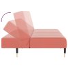 vidaXL 2místná rozkládací pohovka růžová samet