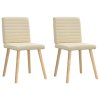 vidaXL Jídelní židle 2 ks krémové textil