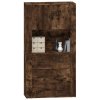 vidaXL Skříň highboard kouřový dub kompozitní dřevo