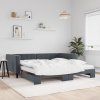 vidaXL Válenda s přistýlkou a matracemi tmavě šedá 100 x 200 cm samet