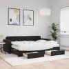 vidaXL Válenda s přistýlkou a zásuvkami černá 80 x 200 cm samet