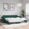 vidaXL Válenda s přistýlkou tmavě zelená 90 x 200 cm samet