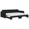 vidaXL Válenda s přistýlkou a matracemi černá 80 x 200 cm samet