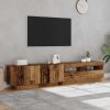 vidaXL TV stolek s LED old wood 200x35x40 cm kompozitní dřevo