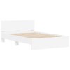 vidaXL Rám postele s čelem a LED osvětlením bílý 140 x 190 cm