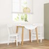 vidaXL Jídelní židle 2 ks bílé masivní dřevo gumové