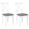 vidaXL Jídelní židle s polštáři 2 ks bílé masivní dřevo gumové