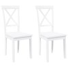 vidaXL Jídelní židle 2 ks bílé masivní dřevo gumové